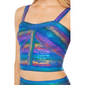 'Noury' rainbow 2 piece bandage dress